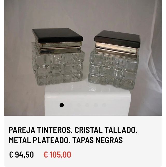 Tinteros de cristal Art Deco