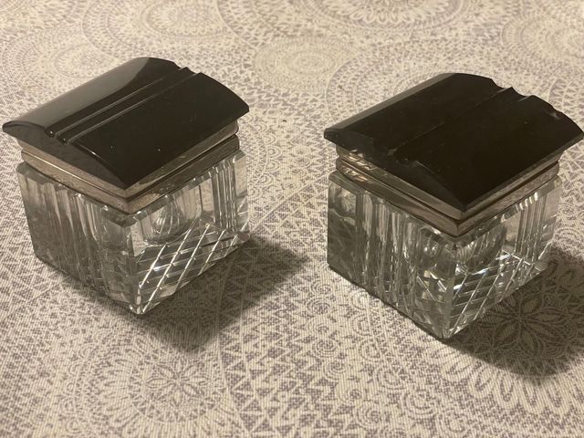 Tinteros de cristal Art Deco