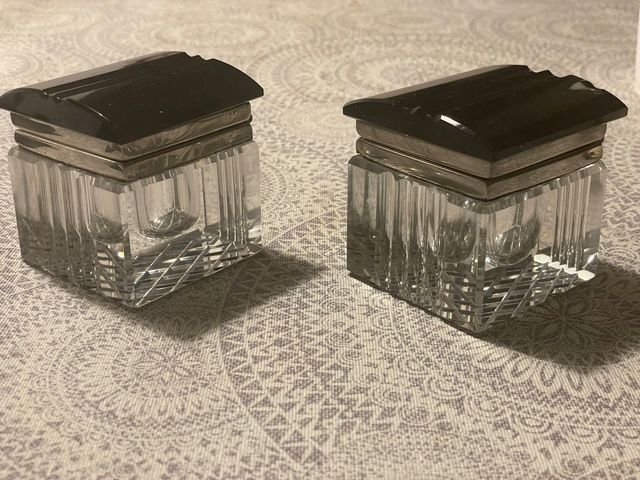 Tinteros de cristal Art Deco