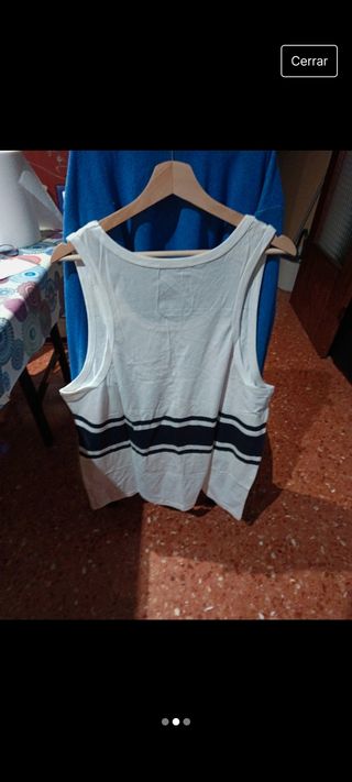 Camiseta tirantes blanca y azul nueva 
