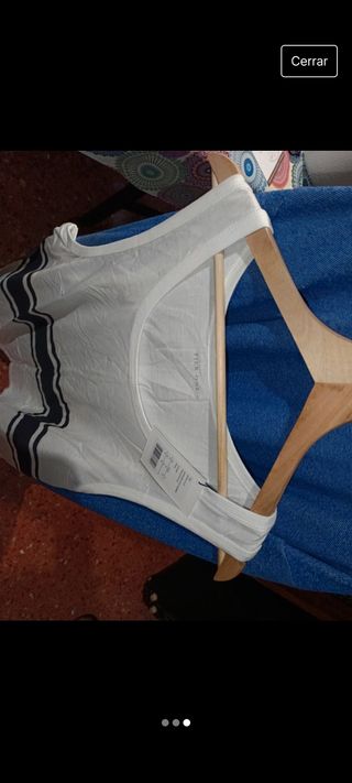 Camiseta tirantes blanca y azul nueva 