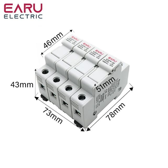 Portafusibili cc fotovoltaico solare guida Din 4P
