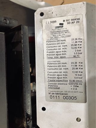 Manómetro de Temperatura Caldera Cointra 20 Litros