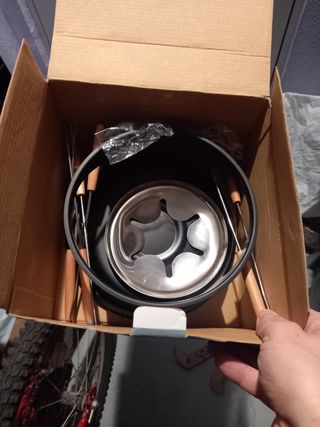 Founde queso chocolate 11 piezas soporte negro