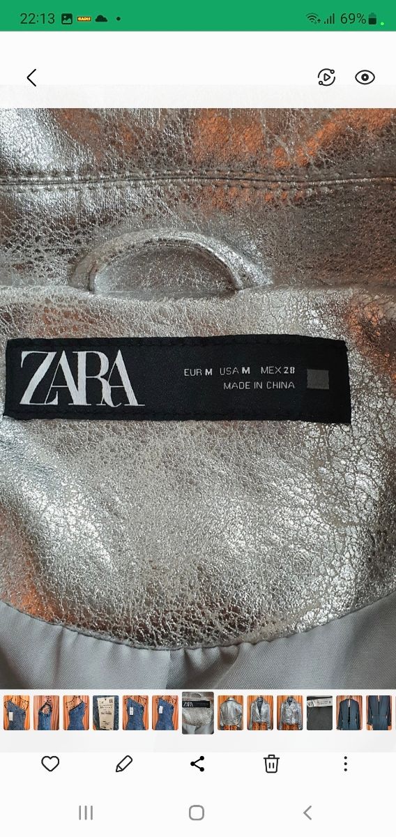 Cazadora Biker metalizada zada.