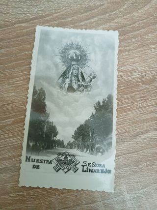 Estampa Virgen de Linarejos. Recuerdo 1954