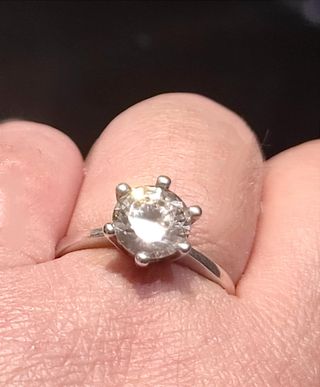 Solitario de plata de Ley y circonita 