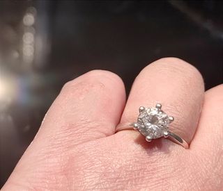 Solitario de plata de Ley y circonita 