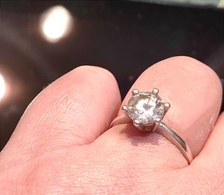 Solitario de plata de Ley y circonita 