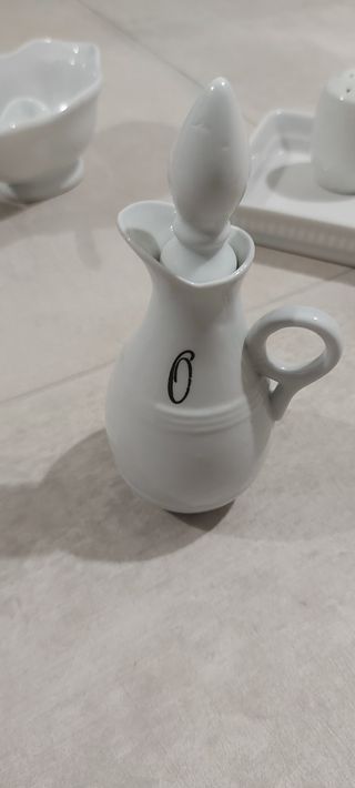 Set condimento ceramica bianca
