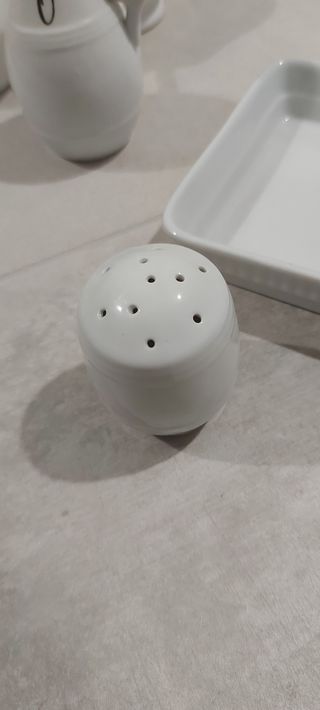 Set condimento ceramica bianca