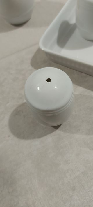 Set condimento ceramica bianca
