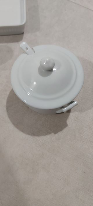 Set condimento ceramica bianca
