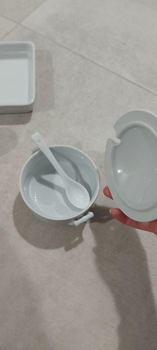 Set condimento ceramica bianca