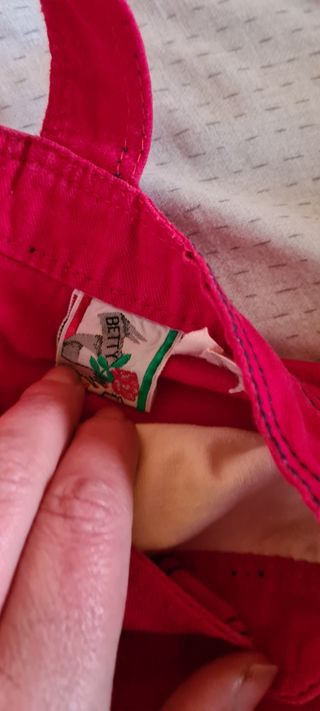 Gonna salopette jeans rosso 12-14 anni