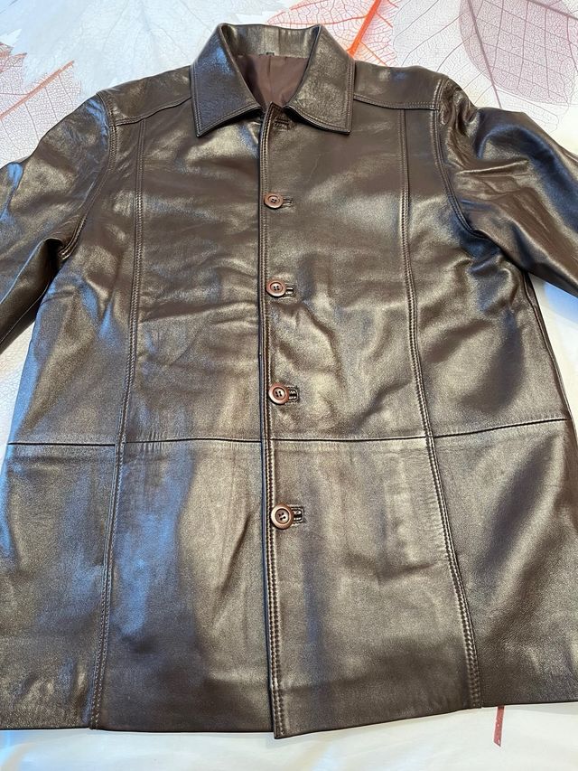 Cazadora cuero marron