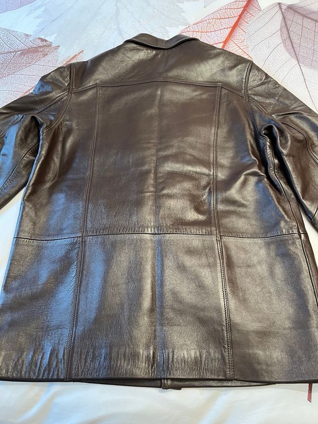 Cazadora cuero marron