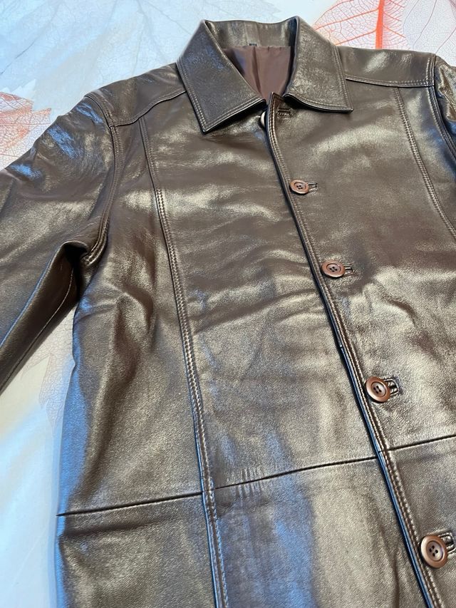 Cazadora cuero marron