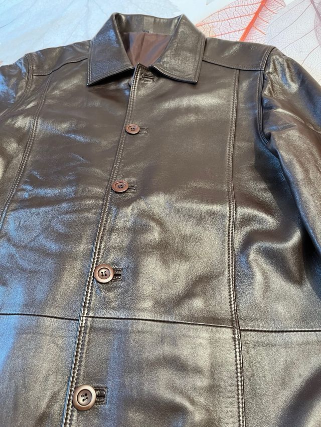 Cazadora cuero marron