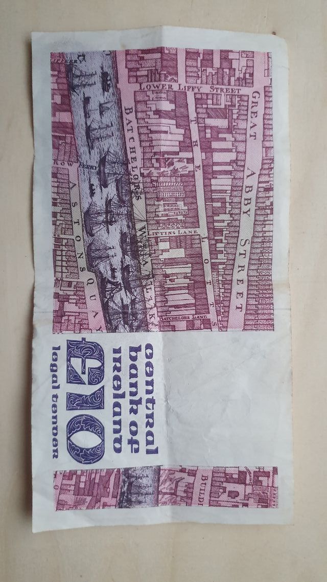 billete 10 pounds libras 1988 Irlanda