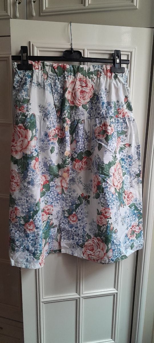 Gonna cotone fantasia fiori campagna