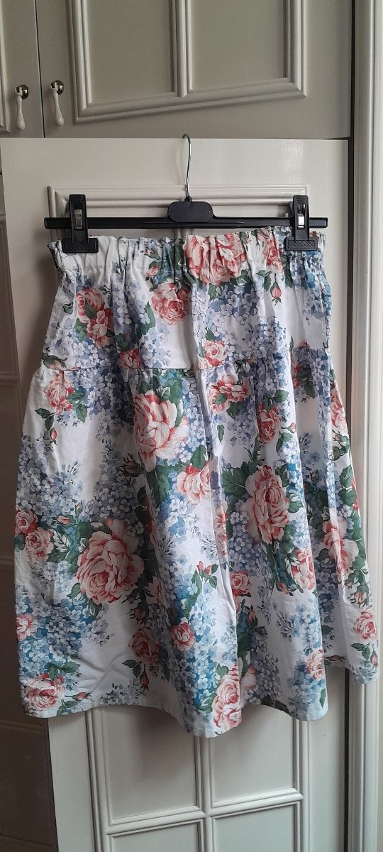 Gonna cotone fantasia fiori campagna