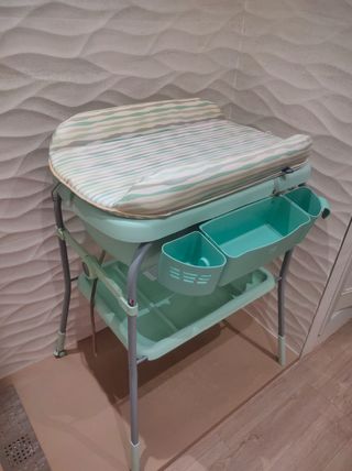 Bañera infantil verde cambiador