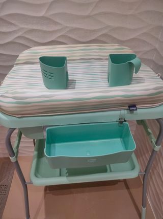 Bañera infantil verde cambiador