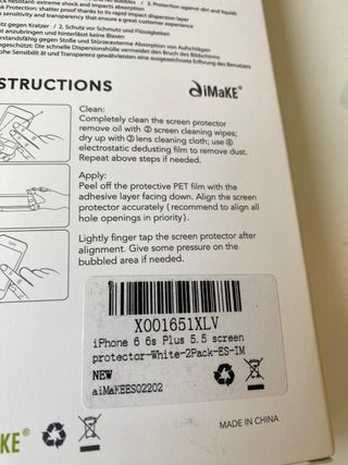 CRISTAL PROTECTOR IPHONE 6S PLUS BLANCO