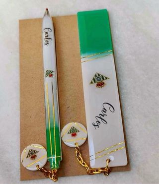 Conjunto de Bolígrafo y marcapaginas Betis