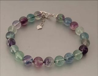 Pulsera, plata ley y fluorita 