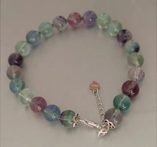 Pulsera, plata ley y fluorita 