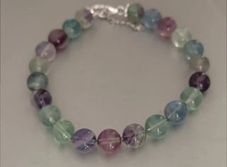 Pulsera, plata ley y fluorita 