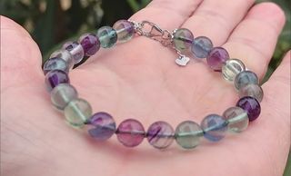 Pulsera, plata ley y fluorita 