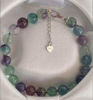 Pulsera, plata ley y fluorita 