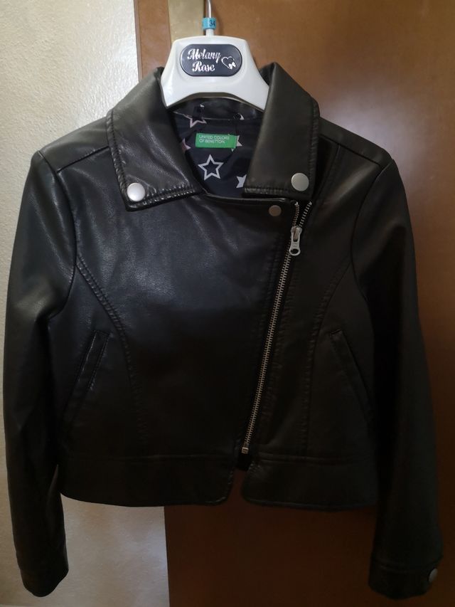 Giubbino bambina ecopelle nero