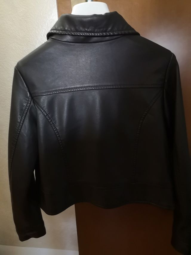 Giubbino bambina ecopelle nero