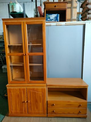 MUEBLES SALÓN DE PINO 3 MODULOS