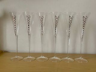6 tall flute glasses