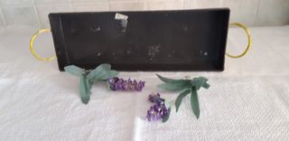 Set di vasetti e vassoio in metallo