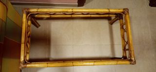 Base de mesa de comedor vintage de bambú/sin c