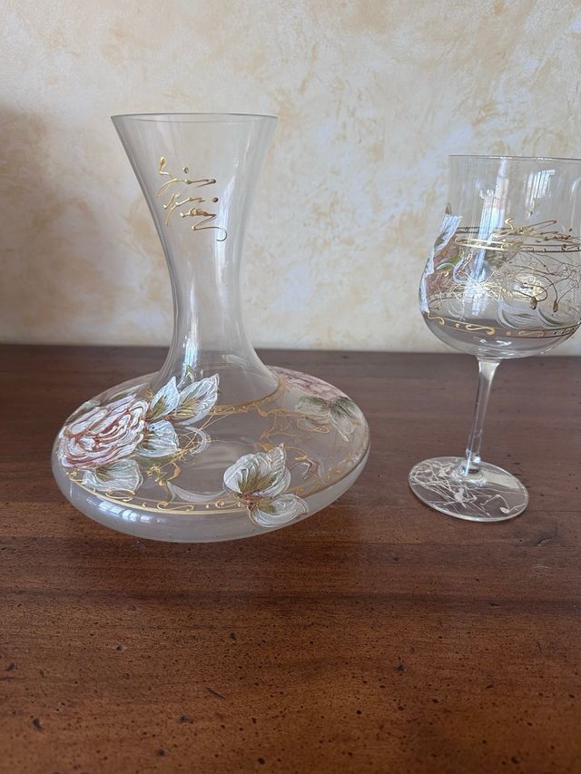 Decanter per vino + bicchiere 