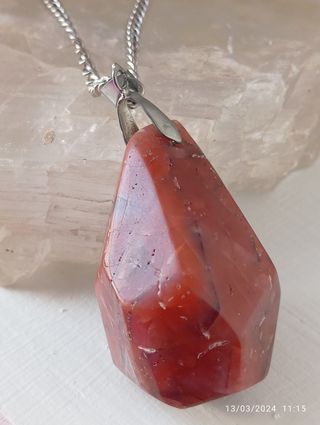 Colgantes grandes de piedra con cordón o cadena