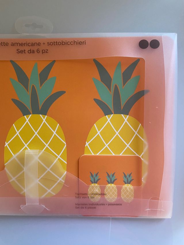 Set da 3 tovagliette + 3 settobicchieri