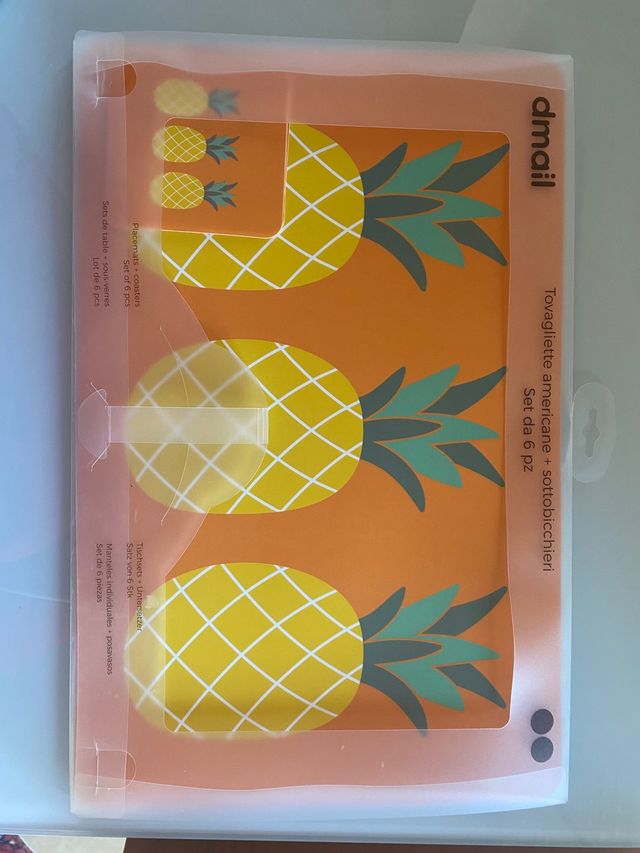 Set da 3 tovagliette + 3 settobicchieri