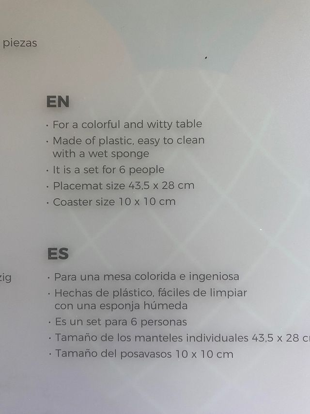 Set da 3 tovagliette + 3 settobicchieri