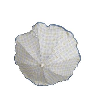 Sombrilla paseo bebé Piqué cuadros celeste