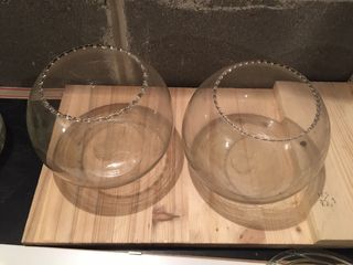 due vasi di vetro inizio novecento