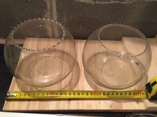 due vasi di vetro inizio novecento