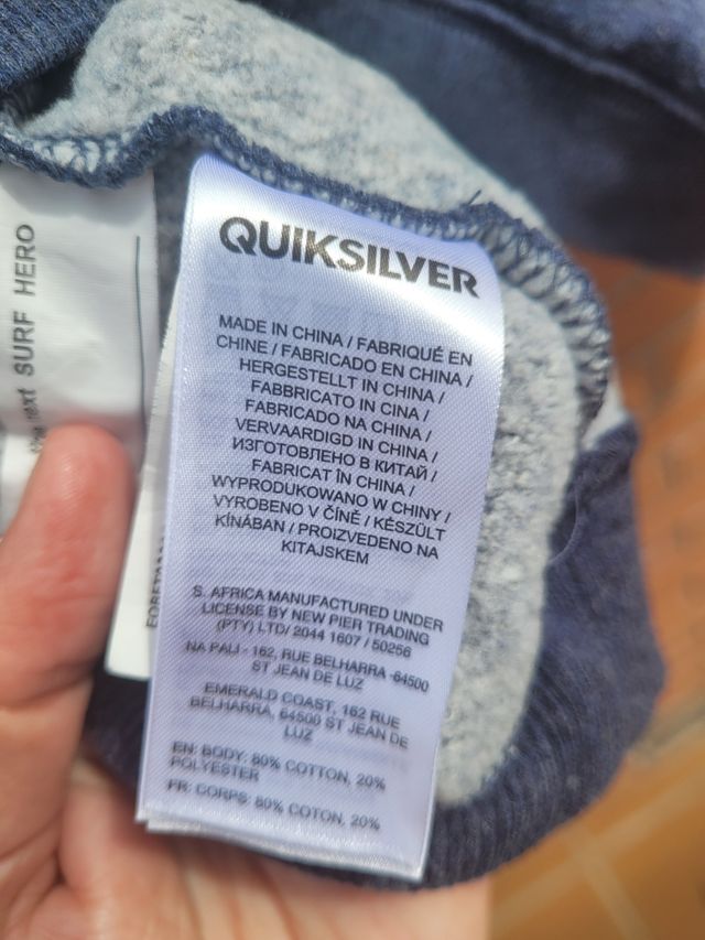 Sudadera Quiksilver azul marino T 14/16